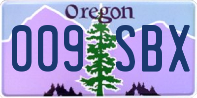 OR license plate 009SBX