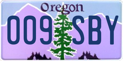 OR license plate 009SBY