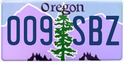 OR license plate 009SBZ