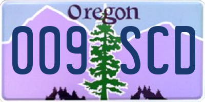 OR license plate 009SCD