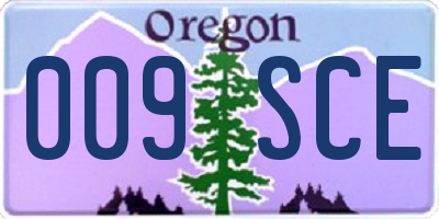 OR license plate 009SCE
