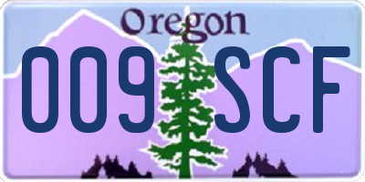 OR license plate 009SCF
