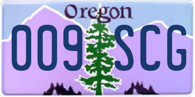 OR license plate 009SCG