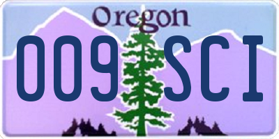 OR license plate 009SCI