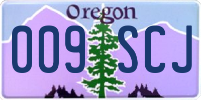 OR license plate 009SCJ
