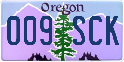 OR license plate 009SCK