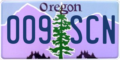 OR license plate 009SCN