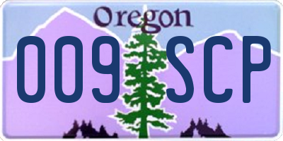 OR license plate 009SCP