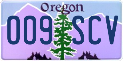 OR license plate 009SCV