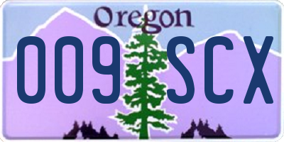 OR license plate 009SCX