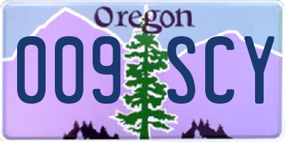 OR license plate 009SCY