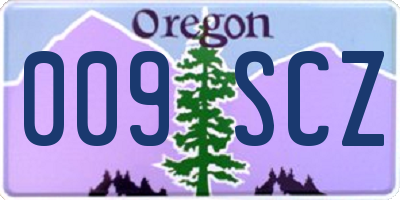 OR license plate 009SCZ