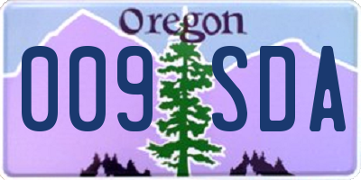 OR license plate 009SDA