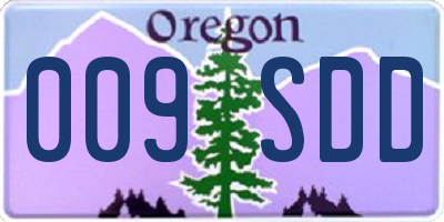 OR license plate 009SDD
