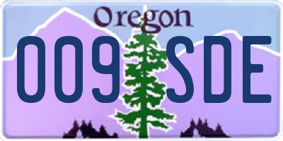OR license plate 009SDE
