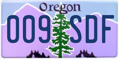 OR license plate 009SDF