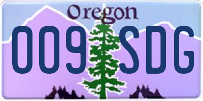 OR license plate 009SDG