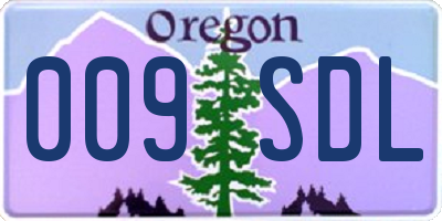 OR license plate 009SDL