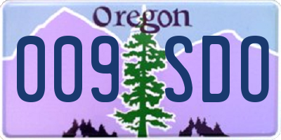 OR license plate 009SDO