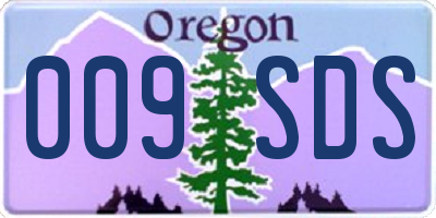 OR license plate 009SDS