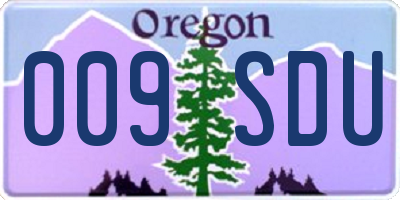 OR license plate 009SDU