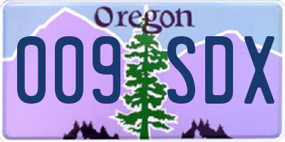 OR license plate 009SDX