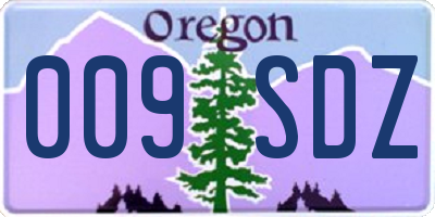 OR license plate 009SDZ