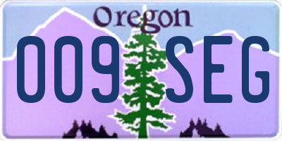OR license plate 009SEG