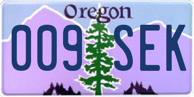 OR license plate 009SEK