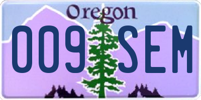 OR license plate 009SEM