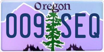 OR license plate 009SEQ