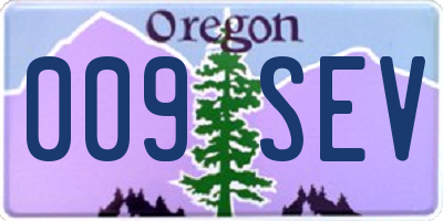 OR license plate 009SEV