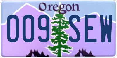 OR license plate 009SEW