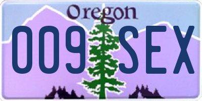 OR license plate 009SEX