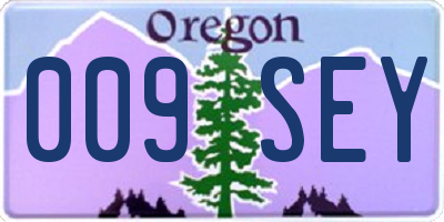 OR license plate 009SEY