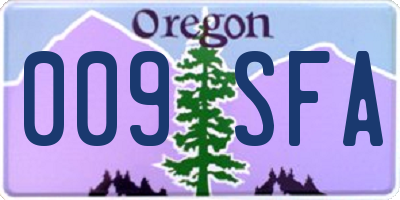 OR license plate 009SFA