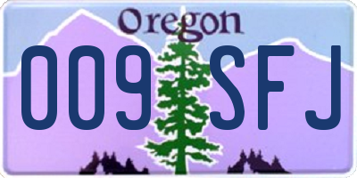 OR license plate 009SFJ