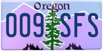 OR license plate 009SFS