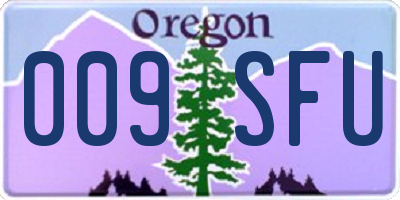 OR license plate 009SFU