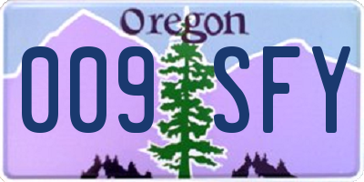 OR license plate 009SFY