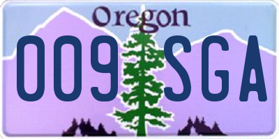OR license plate 009SGA