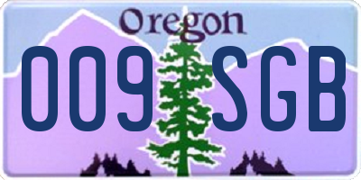 OR license plate 009SGB