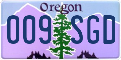 OR license plate 009SGD