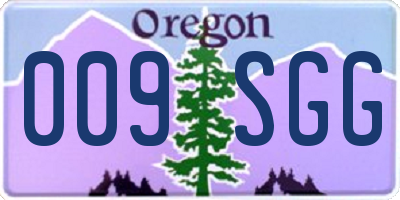OR license plate 009SGG