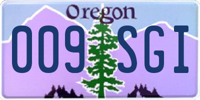 OR license plate 009SGI