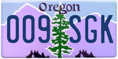 OR license plate 009SGK