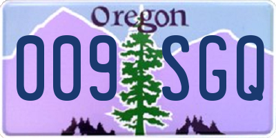 OR license plate 009SGQ