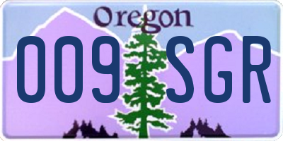 OR license plate 009SGR
