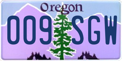 OR license plate 009SGW