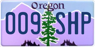 OR license plate 009SHP